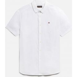 Textil Homem Camisas mangas comprida Napapijri G-CRETON SS - MP0A4G31-002 BRIGHT WHITE Branco