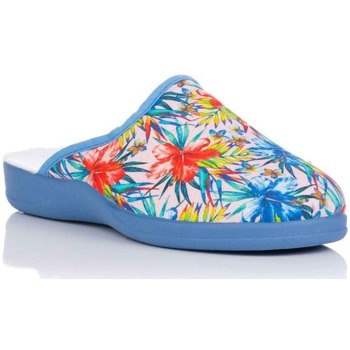 Sapatos Mulher Chinelos Ruiz Y Gallego Zapatilla anatómica - Flores Azul