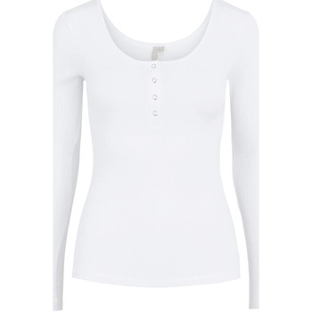 Textil Mulher T-shirt mangas compridas Pieces  Branco
