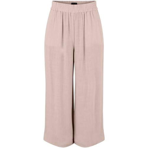Textil Mulher Calças finas / Sarouels Pieces Pantalón pernera ancha marrón Bege