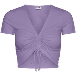 Textil Mulher T-shirts e Pólos Noisy May Camiseta malva ajustable manga corta Violeta