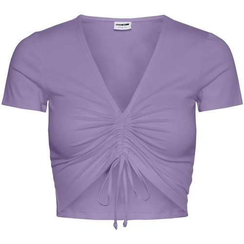 Textil Mulher T-shirts Kort e Pólos Noisy May Camiseta malva ajustable manga corta Violeta