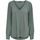 Textil Mulher camisas Only Camisa verde cuello pico detalle botones en mangas Verde