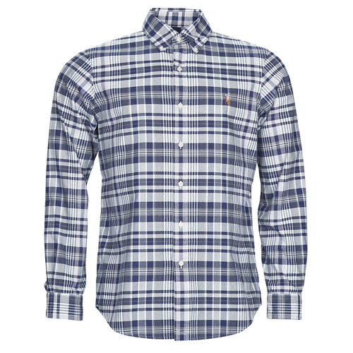 Textil Homem Camisas mangas comprida Chemise Coupe Droite En Oxford CUBDPPCS-LONG SLEEVE-SPORT SHIRT Marinho / Cinza / Multicolor