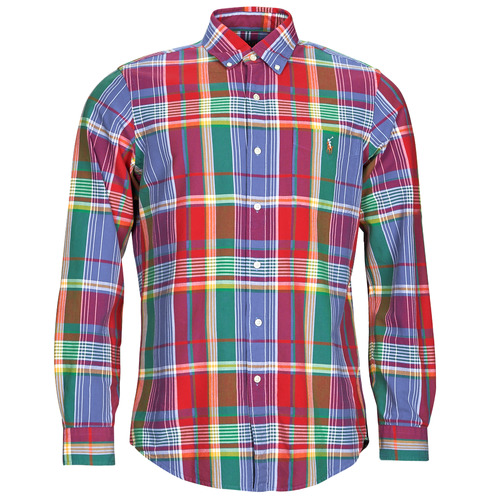 Textil Homem Camisas mangas comprida Chemise Coupe Droite En Oxford CUBDPPCS-LONG SLEEVE-SPORT SHIRT Vermelho / Azul