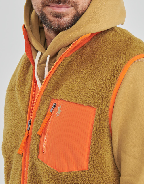 Polo Ralph Lauren FZVESTM7-SLEEVELESS-FULL ZIP Camel / Laranja