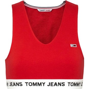 Textil Mulher T-shirts e Pólos Tommy Jeans TOP ROJO MUJER   DW0DW13830 Vermelho