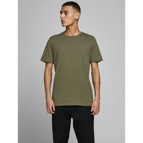 Textil Homem T-shirts e Pólos Jack & Jones 12156101-BASIC TEE-OLIVE NIGHT Verde