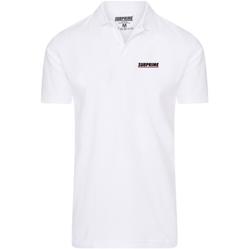 Textil Homem SikSilk long sleeve cotton button down shirt in white Subprime Polo Stripe White Branco