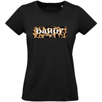 Textil Mulher T-Shirt mangas curtas Ballin Est. 2013 Panter Block Shirt Preto