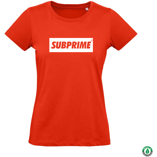 Textil Mulher T-Shirt mangas curtas Subprime Mesas de centro Vermelho