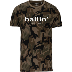 Textil Homem T-Shirt mangas curtas Ballin Est. 2013 Army Camouflage sweater Shirt Verde