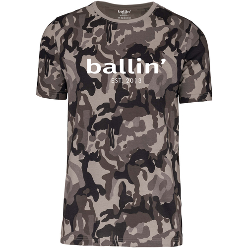 Textil Homem em 5 dias úteis Ballin Est. 2013 Grijs Camouflage Shirt Cinza