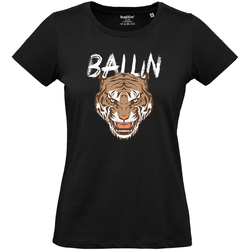 Textil Mulher T-Shirt mangas curtas Ballin Est. 2013 Tiger Shirt Preto