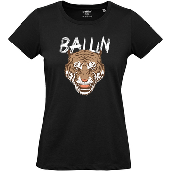 Textil Mulher T-Shirt mangas curtas Ballin Est. 2013 Tiger Shirt Preto