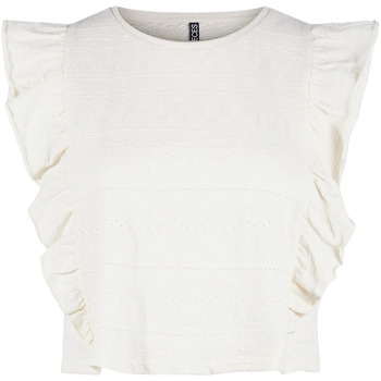 Textil Mulher Tops sem mangas Pieces Camiseta blanca sin mangas Bege