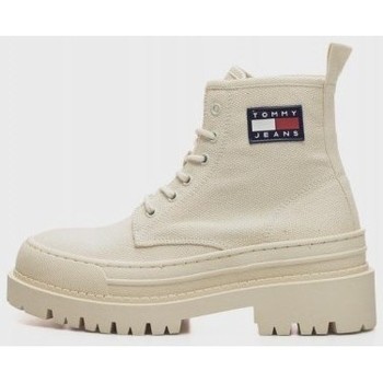 Sapatos Mulher Botins Tommy Pool Hilfiger TOMMY Pool JEANS FOXING BOOT Bege