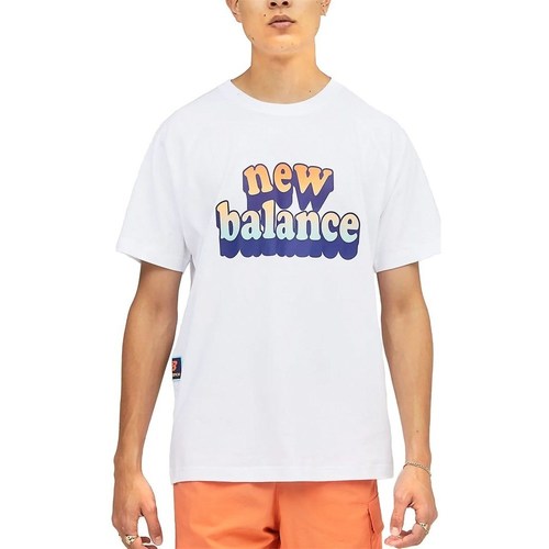 Textil Homem T-Shirt mangas curtas New Balance MT21564WT Branco
