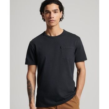 Textil Homem T-shirts e Pólos Superdry M1011298A I1R - VINTAGE PKT TEE-02A BLACK Preto