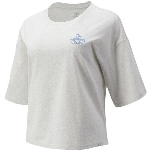 Textil Mulher T-shirts e Pólos New Balance  Cinza
