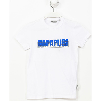 Textil Rapaz Pinko Kids crew neck logo t-shirt Napapijri GA4EQC-002 Branco