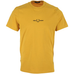 Textil Homem T-Shirt mangas curtas Fred Perry Embroidered T-Shirt Amarelo