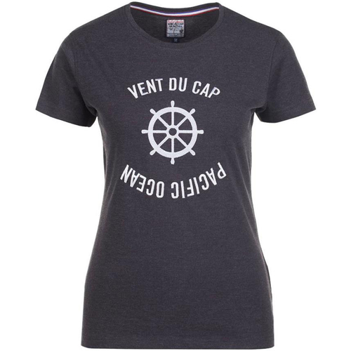 Textil Mulher T-Shirt mangas curtas Vent Du Cap cotton T-shirt manches courtes femme ACHERYL Cinza