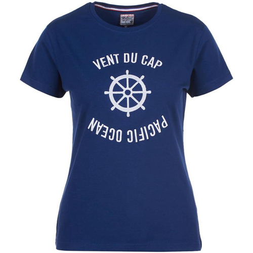 Textil Mulher T-Shirt mangas curtas logo bucket hat from FRESCOBOL CARIOCA featuring navy blue T-shirt manches courtes femme ACHERYL Marinho