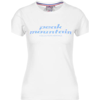 Textil Mulher Iluminação de exterior Peak Mountain T-shirt manches courtes femme ACOSMO Branco
