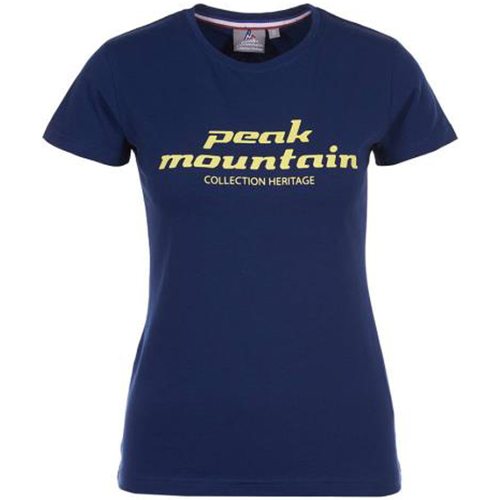 Textil Mulher Mesas de jantar Peak Mountain T-shirt manches courtes femme ACOSMO Marinho