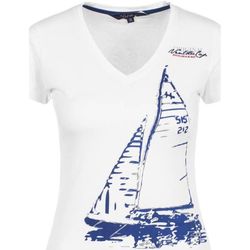 TeShort Mulher T-Shirt mangas curtas Vent Du Cap T-shirt manches courtes femme ADRIO Branco