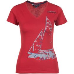 Textil Mulher T-Shirt mangas curtas Vent Du Cap UnTrucker T-shirt manches courtes femme ADRIO Vermelho