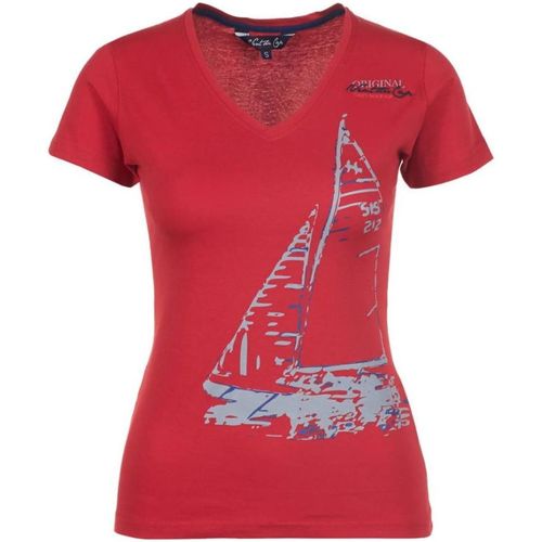 Textil Mulher Ruffled & Tiered Dress Vent Du Cap T-shirt manches courtes femme ADRIO Vermelho