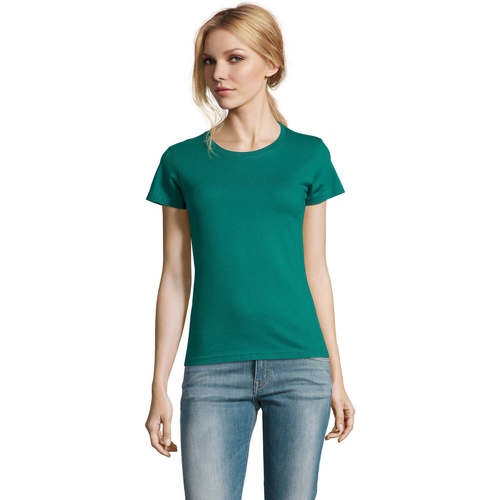 Textil Mulher red and white striped cotton T-shirt Sols IMPERIAL WOMEN - CAMISETA MUJER CUELLO REDONDO Verde