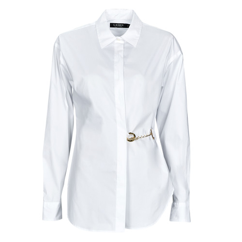 Textil Mulher camisas Chemise Ajustee En Oxford Col TANJEDIE Branco