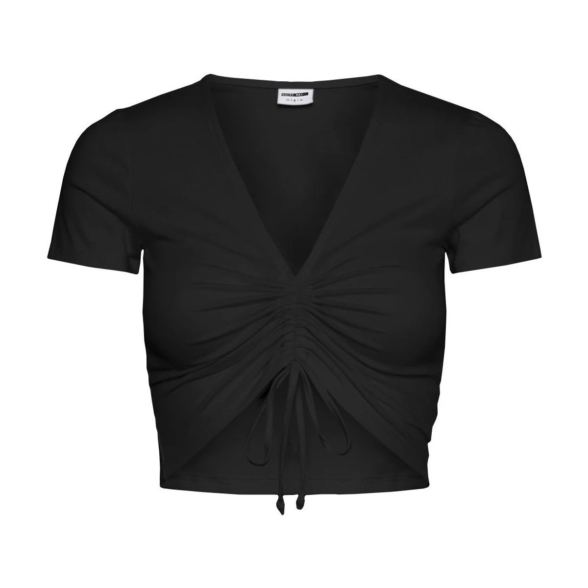 Textil Mulher T-shirts e Pólos Noisy May Camiseta negra ajustable manga corta Preto