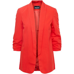 Textil Mulher Casacos/Blazers Pieces Americana roja con mangas fruncidas Vermelho
