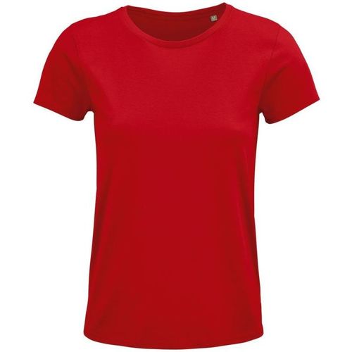 Textil Mulher Gianluca - Lart Sols CRUSADER WOMEN camisetsa de mujer 100% algodón biológico Vermelho