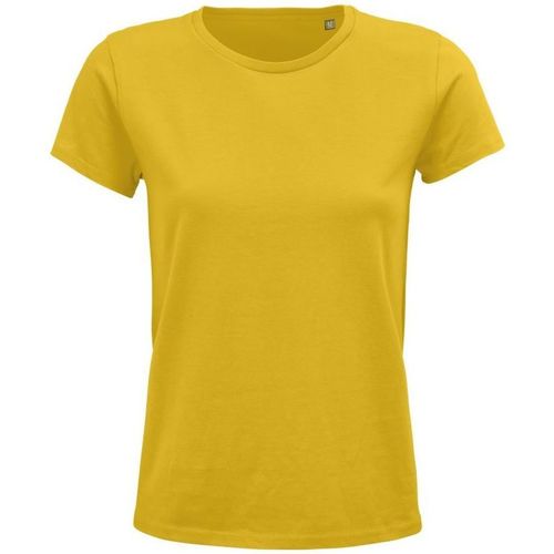 Textil Mulher Gianluca - Lart Sols CRUSADER WOMEN camisetsa de mujer 100% algodón biológico Amarelo