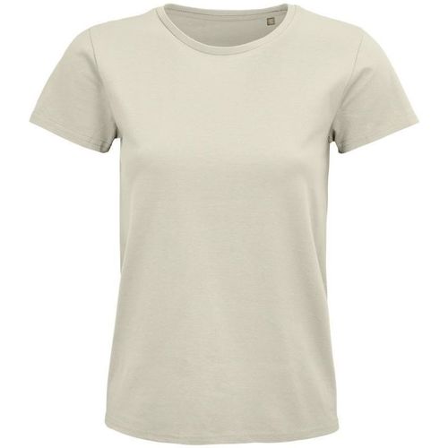 Textil Mulher Pufes de exterior Sols PIONNER WOMEN camiseta mujer 100% algodón biológico natural Branco