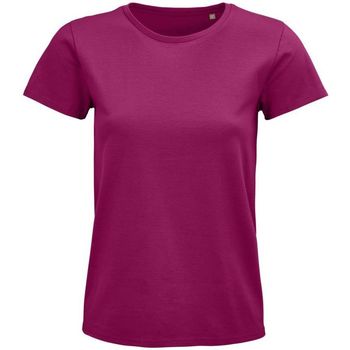 Textil Mulher T-shirts e Pólos Sols PIONNER WOMEN camiseta mujer 100% algodón biológico fucsia Violeta