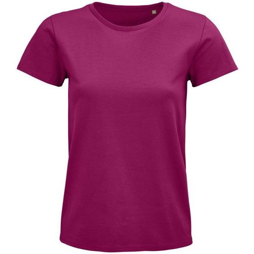 Textil Mulher Walk & Fly Sols PIONNER WOMEN camiseta mujer 100% algodón biológico fucsia Violeta