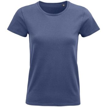 Textil Mulher Lauren Ralph Lau Sols PIONNER WOMEN camiseta mujer 100% algodón biológico denim Azul