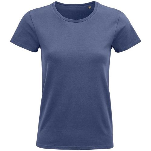 Textil Mulher Artigos De Decoração Sols PIONNER WOMEN camiseta mujer 100% algodón biológico denim Azul