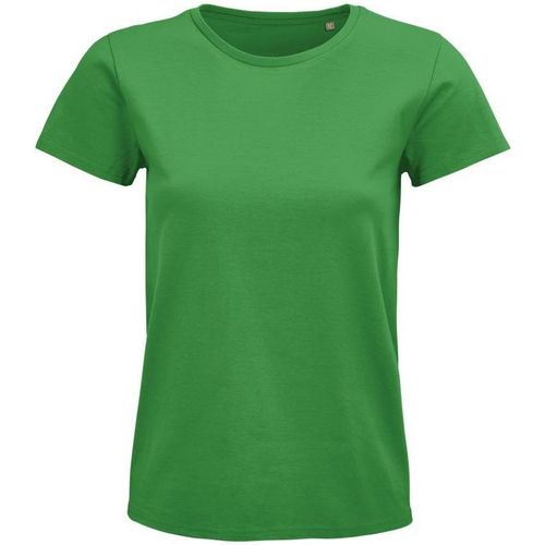 Textil Mulher Pufes de exterior Sols PIONNER WOMEN camiseta mujer 100% algodón biológico pradera Verde
