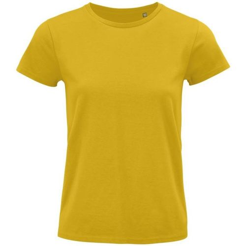 Textil Mulher Artigos De Decoração Sols PIONNER WOMEN camiseta mujer 100% algodón biológico amarillo Amarelo