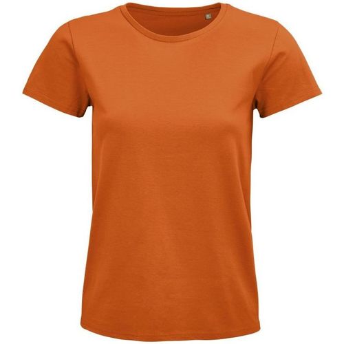 Textil Mulher Receba uma redução de Sols PIONNER WOMEN camiseta mujer 100% algodón biológico naranja Laranja
