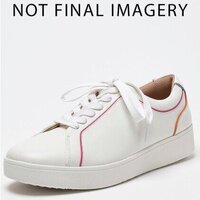Sapatos Mulher Sapatilhas FitFlop RALLY PIPING LEATHER TRAINERS URBAN WHITE MIX Ouro