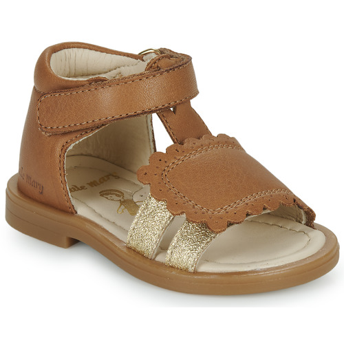 Sapatos Rapariga Sandálias Little Mary CIDONIE Castanho / Dourado