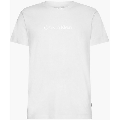 Textil Homem T-shirts linen e Pólos Calvin Klein Jeans K10K109802 Branco